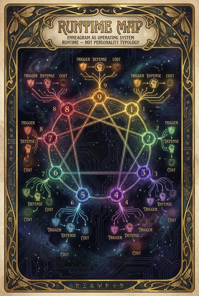 The Enneagram Runtime Map: Trigger, Defense, Cost
